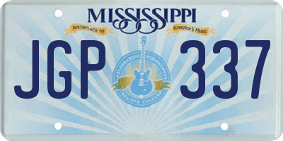MS license plate JGP337