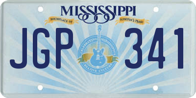 MS license plate JGP341