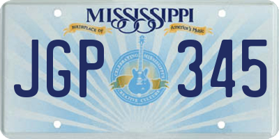 MS license plate JGP345