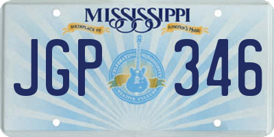MS license plate JGP346