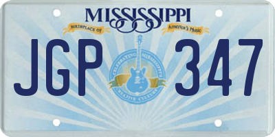 MS license plate JGP347