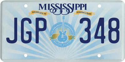 MS license plate JGP348