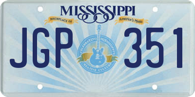 MS license plate JGP351