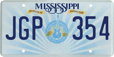 MS license plate JGP354