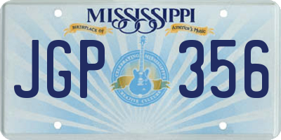 MS license plate JGP356