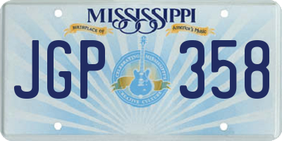MS license plate JGP358