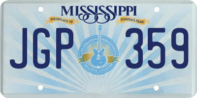 MS license plate JGP359
