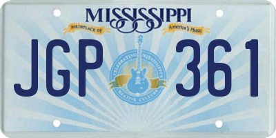 MS license plate JGP361