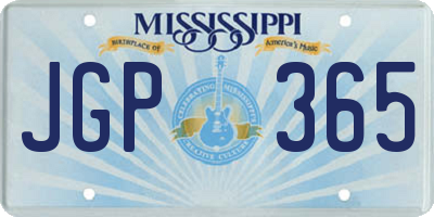 MS license plate JGP365