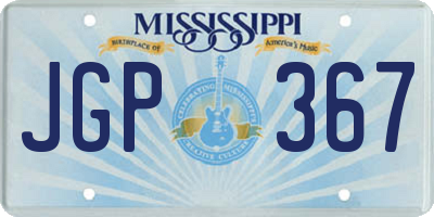 MS license plate JGP367