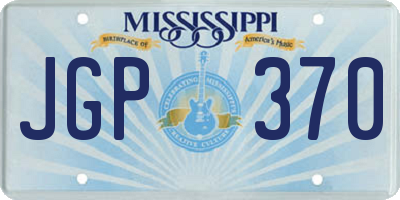 MS license plate JGP370