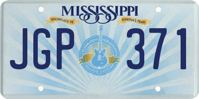 MS license plate JGP371