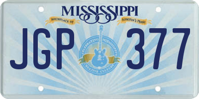 MS license plate JGP377