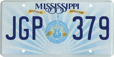 MS license plate JGP379