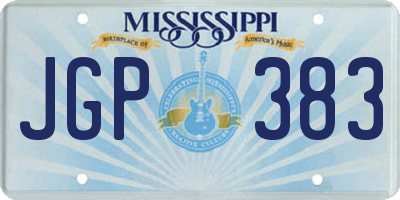 MS license plate JGP383