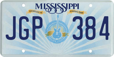 MS license plate JGP384
