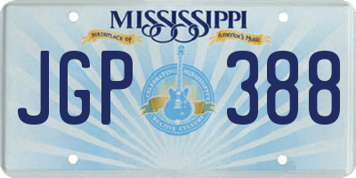 MS license plate JGP388