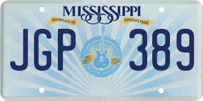 MS license plate JGP389
