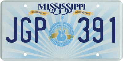 MS license plate JGP391