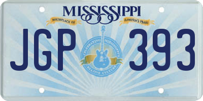 MS license plate JGP393