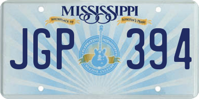 MS license plate JGP394