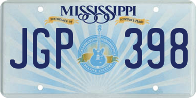 MS license plate JGP398