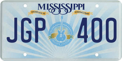MS license plate JGP400