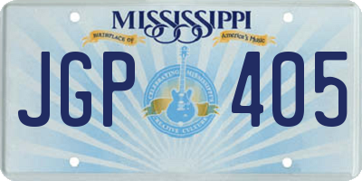 MS license plate JGP405