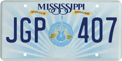 MS license plate JGP407
