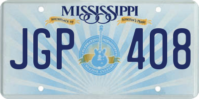 MS license plate JGP408
