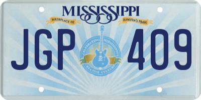 MS license plate JGP409