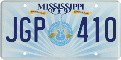 MS license plate JGP410