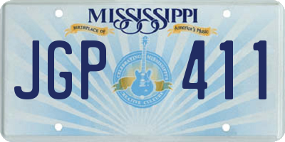 MS license plate JGP411