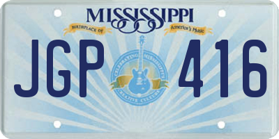 MS license plate JGP416