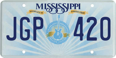 MS license plate JGP420