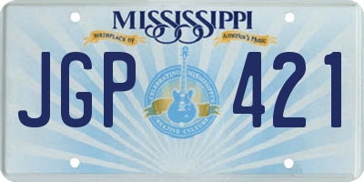 MS license plate JGP421