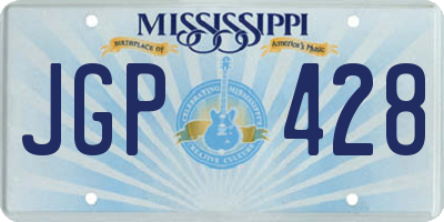MS license plate JGP428