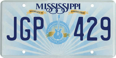 MS license plate JGP429