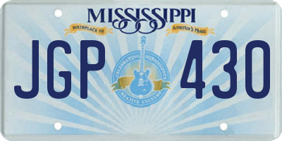 MS license plate JGP430