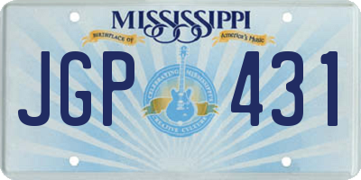 MS license plate JGP431