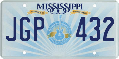 MS license plate JGP432
