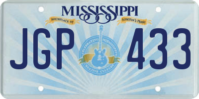 MS license plate JGP433