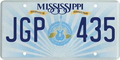 MS license plate JGP435