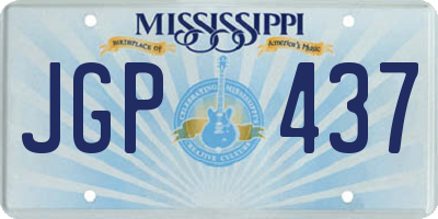 MS license plate JGP437