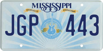MS license plate JGP443