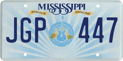 MS license plate JGP447