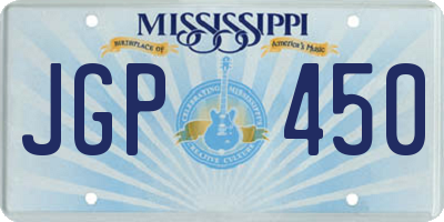 MS license plate JGP450