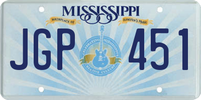 MS license plate JGP451