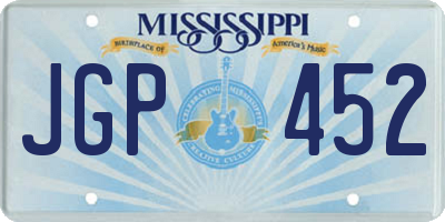 MS license plate JGP452