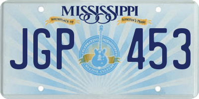 MS license plate JGP453